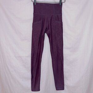Freely Maroon Burgundy High Waisted Side Pocket Athletic Ankle Leggings size XS